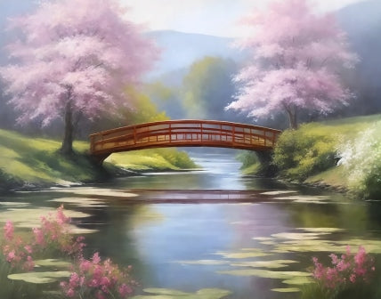 Bridge in the Spring | Paint by Numbers