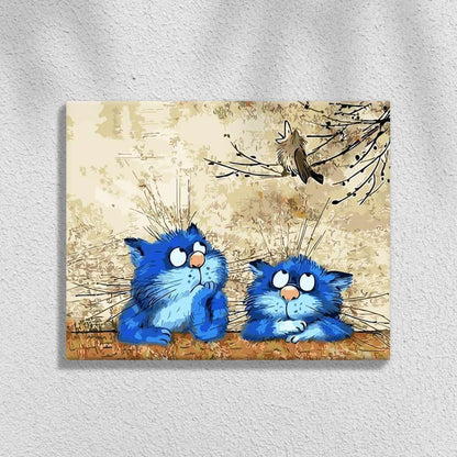 Twee Blauwe Katten | Schilderen op Nummers