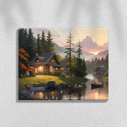 Wooden Cabin | Paint by Numbers