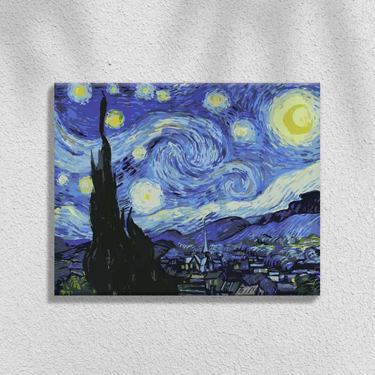 Stjerneklar natt (The Starry Night) - Van Gogh | Mal etter tall