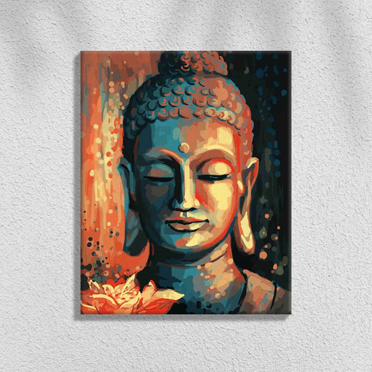 Buddha med blomma | Måla efter Nummer