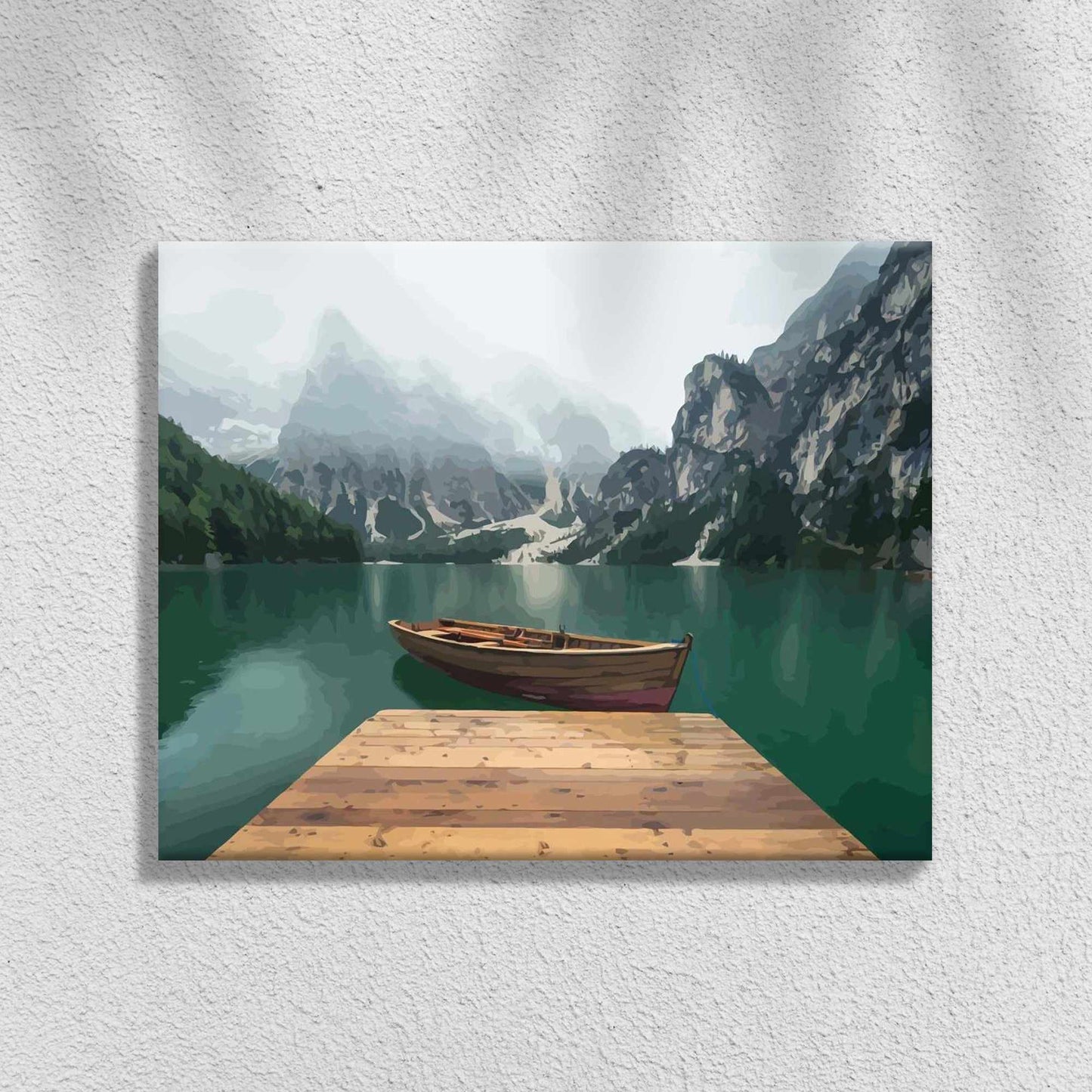 Mountains and Lake in the Dolomites | Paint by Numbers