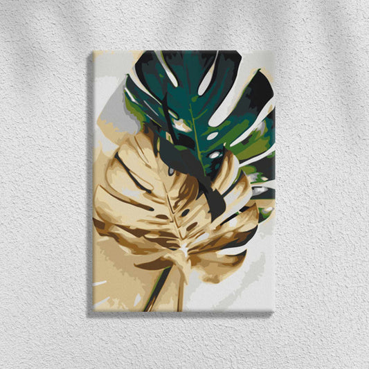 Golden Monstera | Paint by Numbers