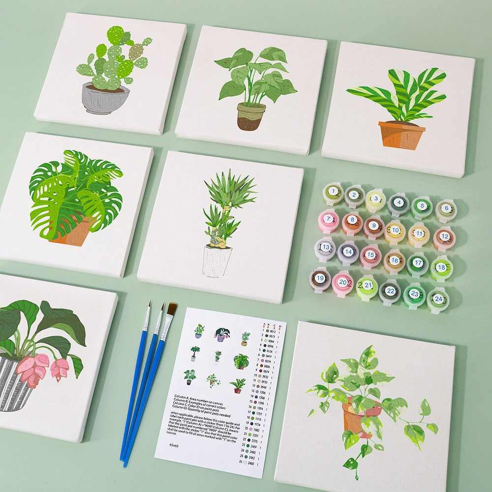 9 Mini Paintings - Huisplanten Set | Schilderen op Nummers