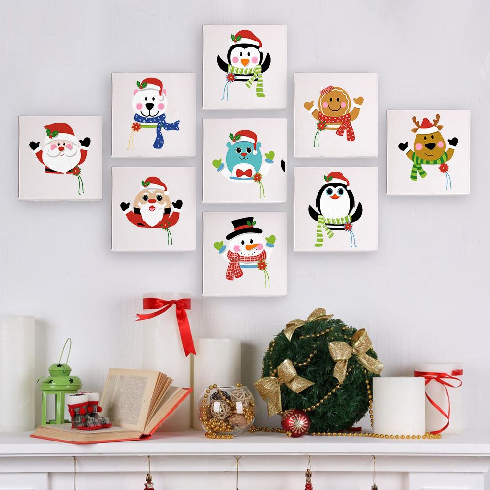 9 Mini Paintings | Kerstmis set