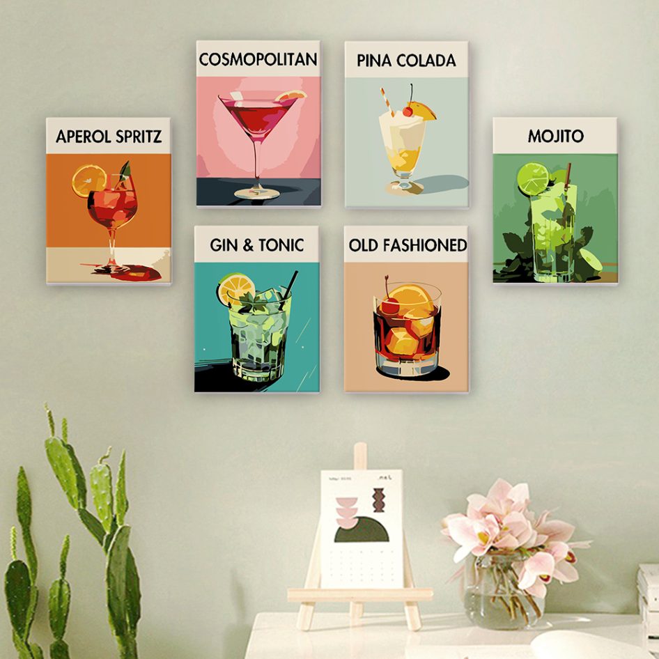 6 Mini Paintings - Cocktail set 2.0