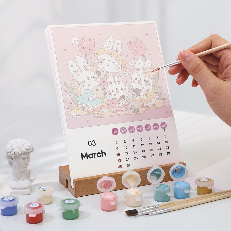 2025 Paint by Number Desk Calendar | Animals edition