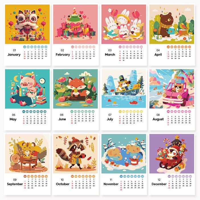 2025 Paint by Number Desk Calendar | Animals edition