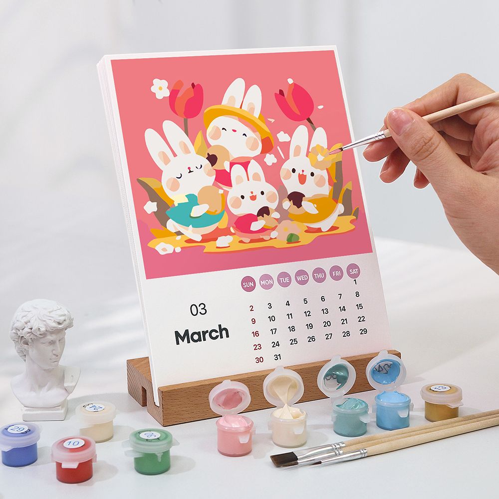 2025 Paint by Number Desk Calendar | Animals edition