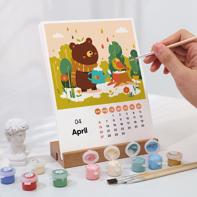 2025 Paint by Number Desk Calendar | Animals edition