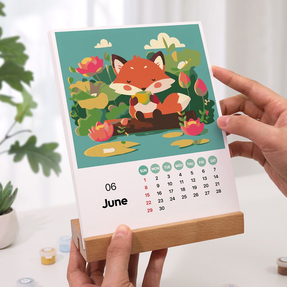 2025 Paint by Number Desk Calendar | Animals edition