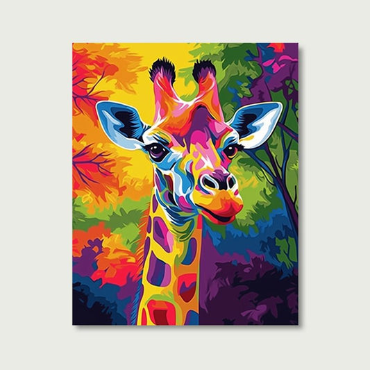 Abstract Colorful Giraffe | Paint by Numbers