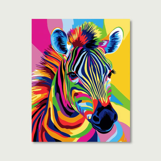 Abstract Colorful Zebra | Paint by Numbers