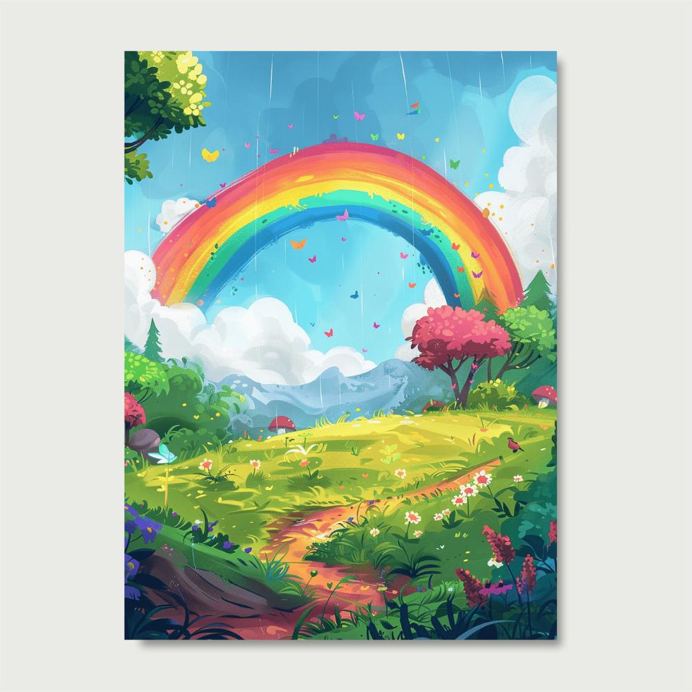 Rainbow in the forest | Paint by Numbers