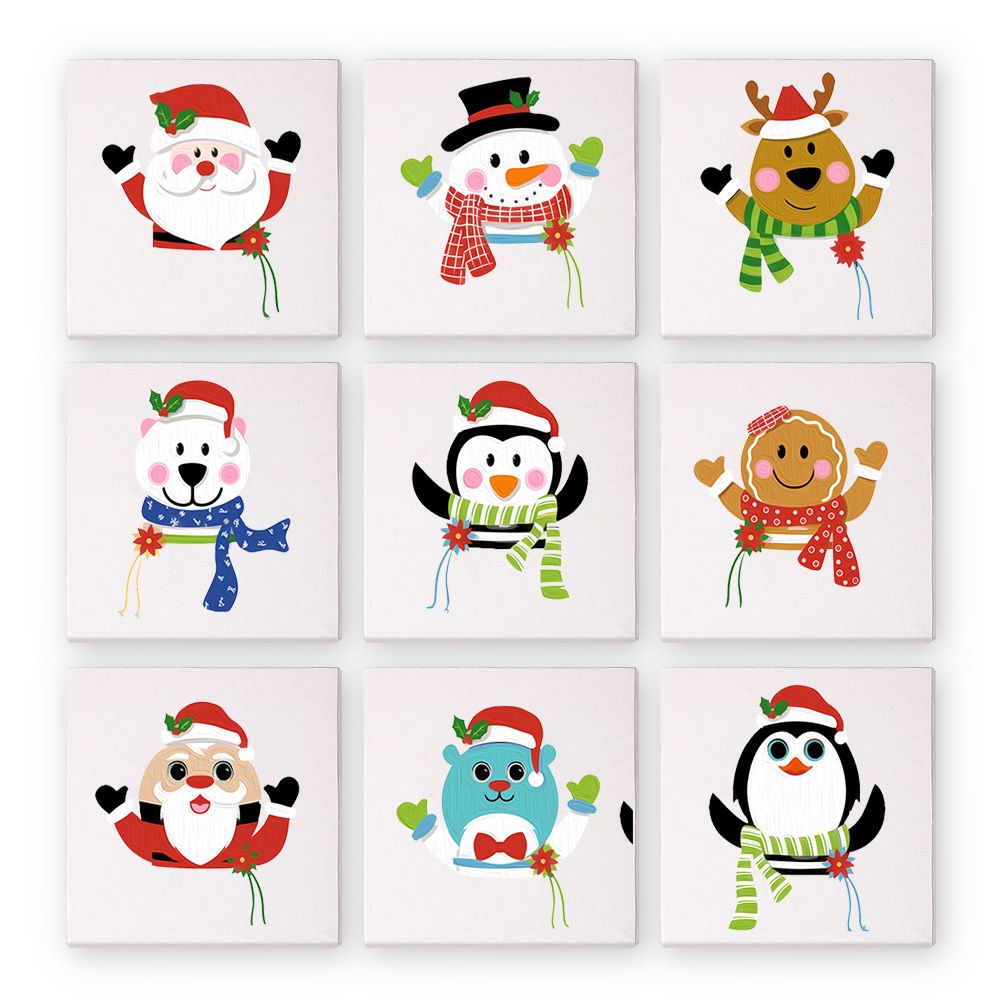 Paint by Number - 9 Mini Paintings | Christmas set