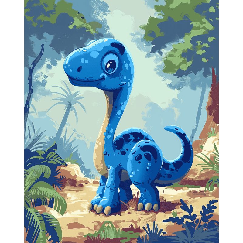 Blue Dino | Paint by Numbers