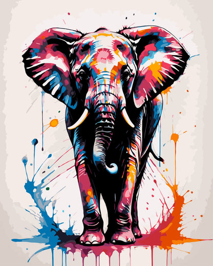 Elephant - Color splash | Paint by Numbers
