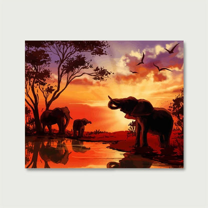 African Savannah Elephants | Paint by Numbers