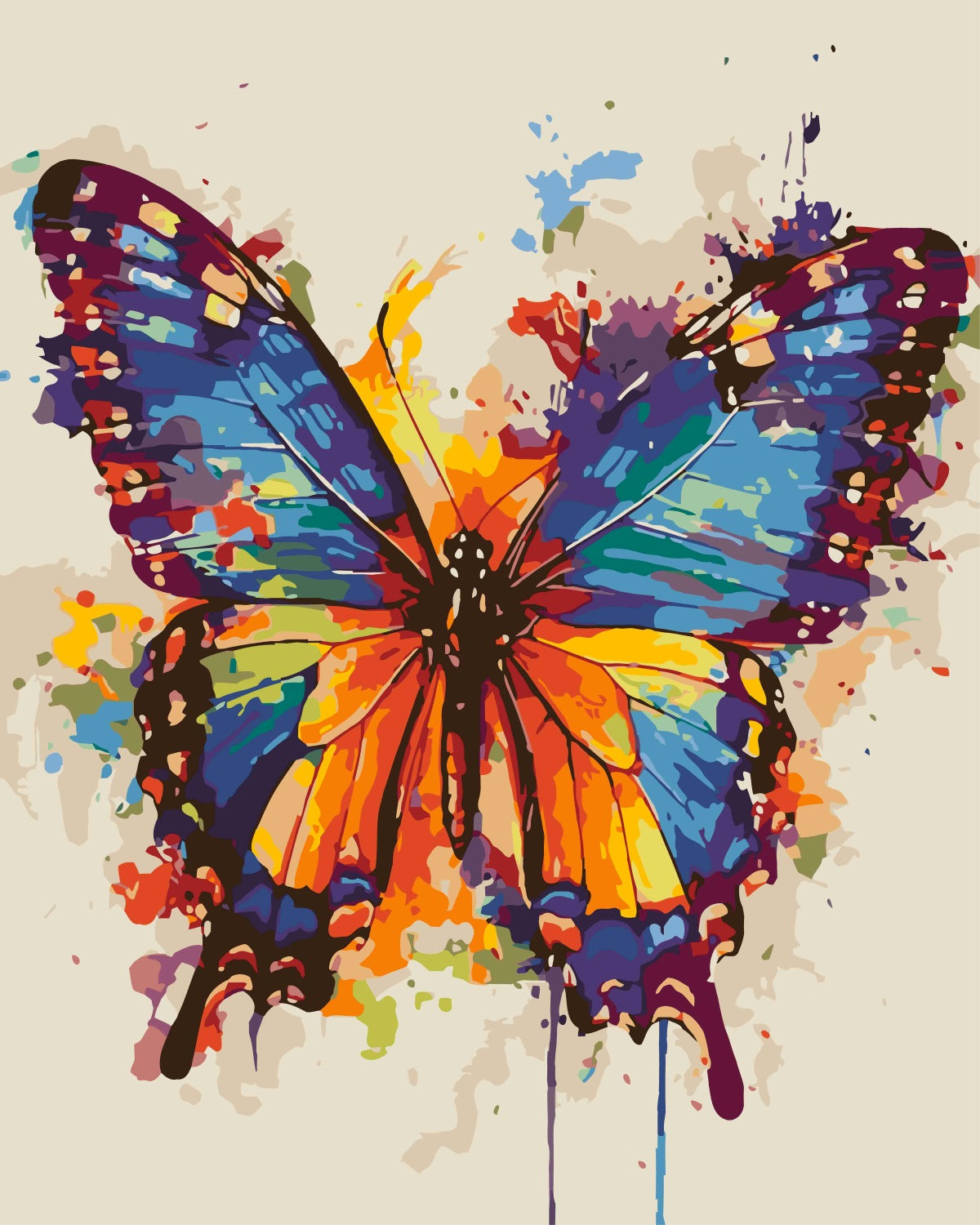 Butterfly - Color splash | Paint by Numbers