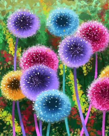 Colorful Dandelions | Paint by Numbers