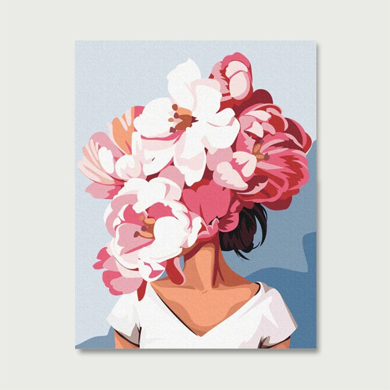 Flowerhair Pink | Paint by Numbers