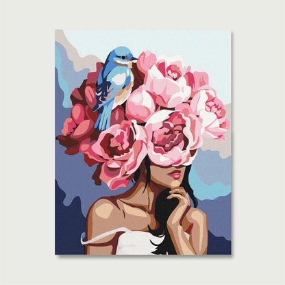 Girl Flowerhead | Paint by Numbers