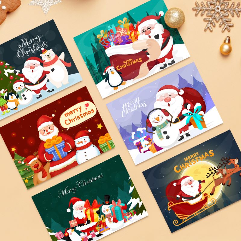 Paint by Number Christmas Cards | 6 Pieces