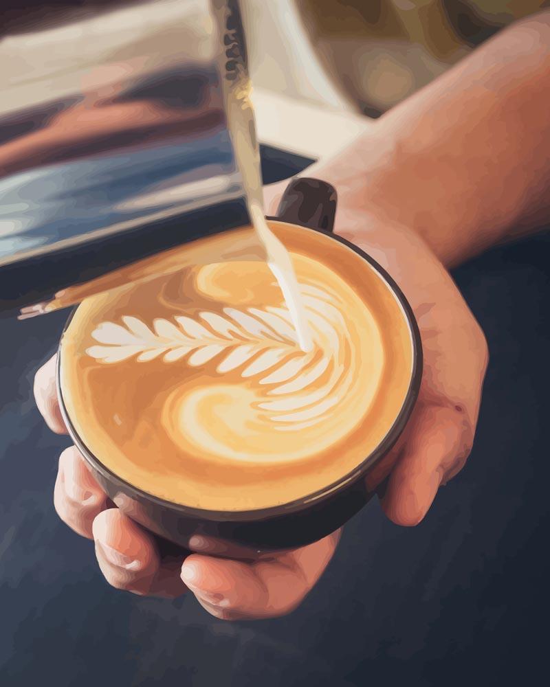 Kaffe med melk (latte) | Mal etter tall