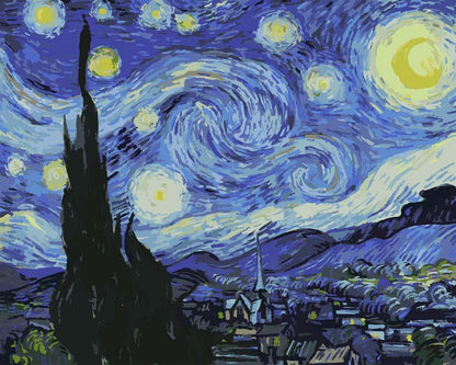 Stjerneklar nat - Van Gogh | Mal efter tal