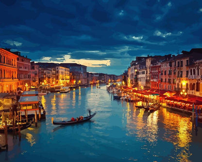 Venedig bei Nacht | Malen nach Zahlen