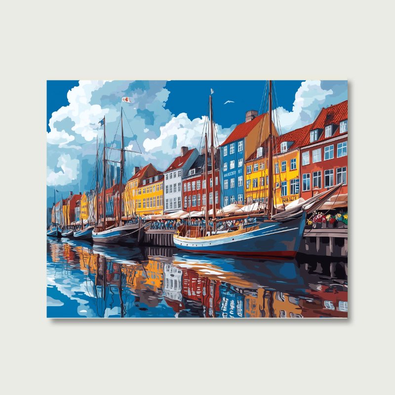 Nyhavnskanalen i København | Mal etter tall