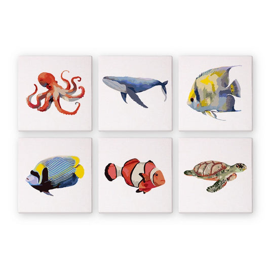 6 Mini Paintings | Fish set