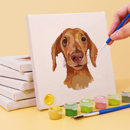 Schilder op Nummer - 6 Mini Paintings | Honden set