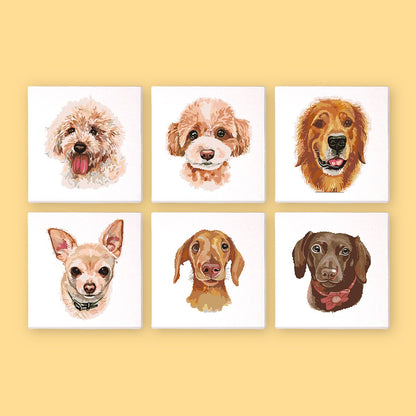 Schilder op Nummer - 6 Mini Paintings | Honden set