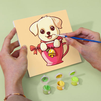 6 Mini Paintings | Christmas Puppies set