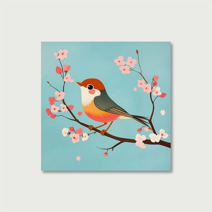 Mini Paint by Number with Frame - Bird on a branch