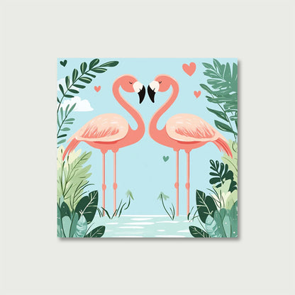 Mini Paint by Number with Frame - Flamingos in love