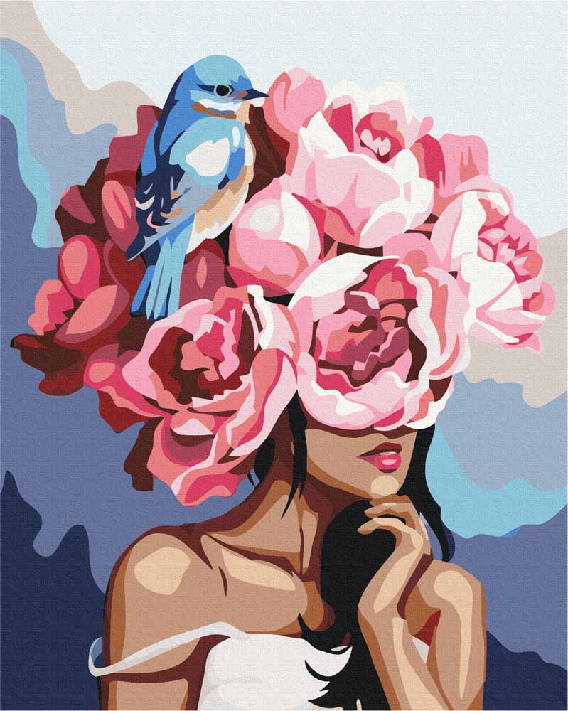 Girl Flowerhead | Paint by Numbers