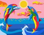Colorful Dolphins Paint By Number.jpeg